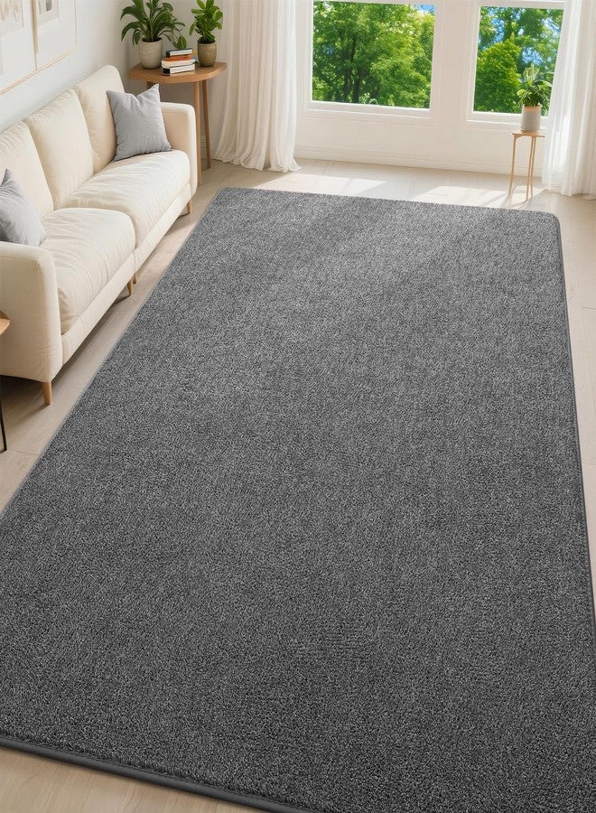 Pettop 4x6 Black Grey Area Rugs for Living Room Bedroom, Thickened Memory-Foam Throw Carpet, Modern Minimalist Super Soft Kids Boys Girls Rug, Non-Slip and Washable Carpets for Dorm Home Decor - Image 1